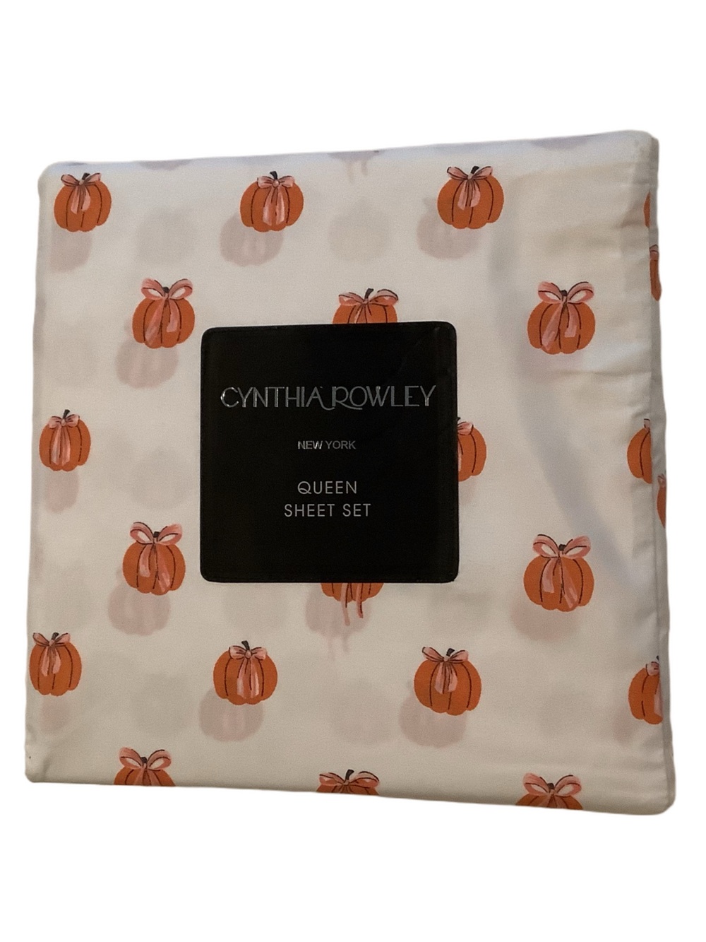 Cynthia Rowley Pumpkin Gift Queen 4 Piece Sheet Set New